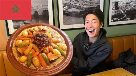 Japanese guy tries COUSCOUS for the first time in Casablanca Morocco